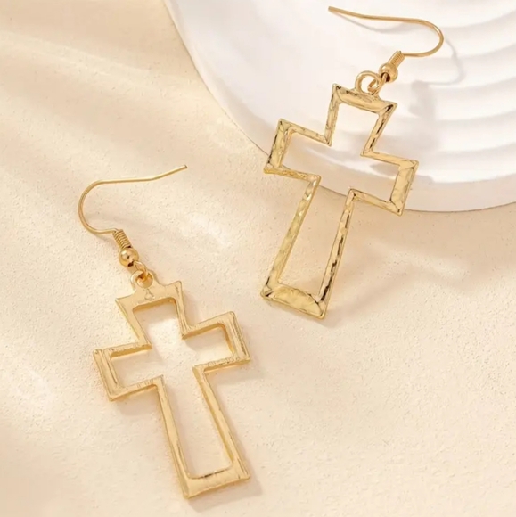 NEW Cross Pendant Earrings - Picture 2 of 4